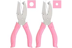 Jeemitery 1/16 and 1/8 Inch Small Mini Tiny Shaped Circle Metal Single Handheld Hole Paper Punch Punchers with Soft-Handled f
