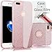 Truecore （2 Pack Glass Film+Case） iPhone 6 6s 4.7 Inch Case Kits, Fashion Luxury Protective Hybrid Beauty Crystal Rhinestone Sparkle Glitter Hard Diamond Case Cover for iPhone 6s/6 (3-Layer) (Pink)