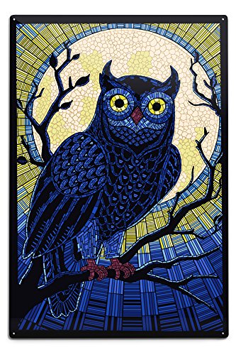 Owl - Paper Mosaic Aluminum Wall Sign, Wall Decor Ready to Hang)
