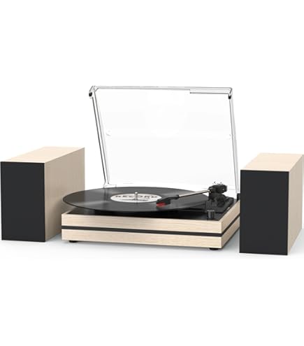 Record Player With External Speakers - 3-Speed Bluetooth Turntable For Vinyl Records