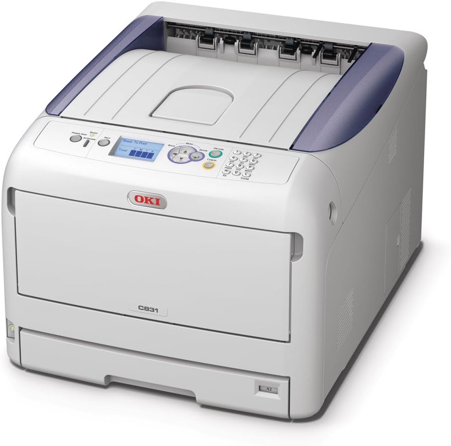 OKI 01318801 - C831n (A3/A4) Colour LED Printer (Network Ready) 256MB 1200x600dpi 20ppm (A3) 35ppm (A4) 400 Sheets USB/Ethernet (PCL 6 PCL5c PS3 SIDM PDF)