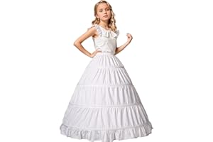 BEAUTELICATE Girls Hoop Petticoat 100% Cotton Crinoline Underskirt for Kids Flower Dress Slips Light Ivory