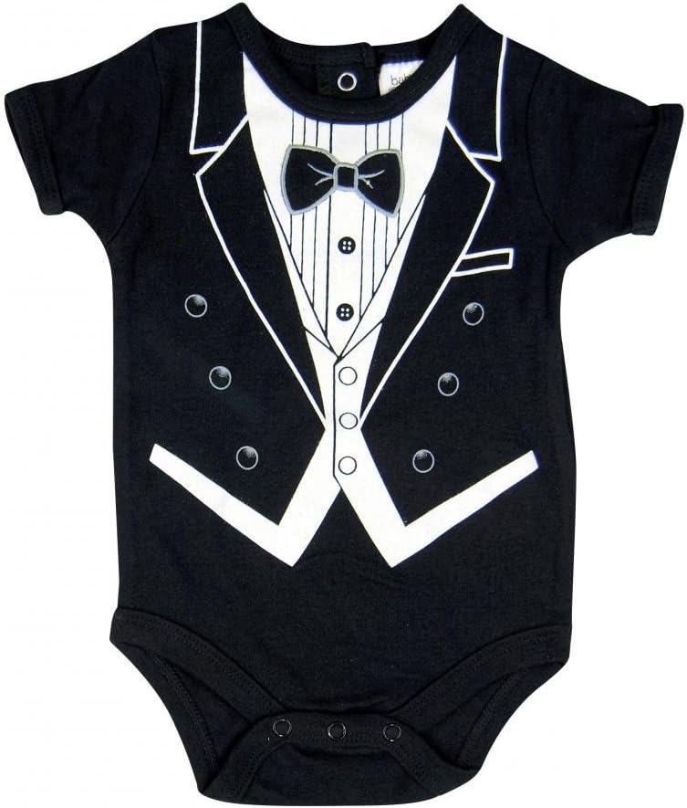 Hope Balloon Baby Boy's 2 Piece Tuxedo Creeper With Matching Socks