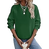 TICTICMIMI Women's Casual Crewneck Sweatshirts Long Sleeve Tops Loose Fit Fall Shirts