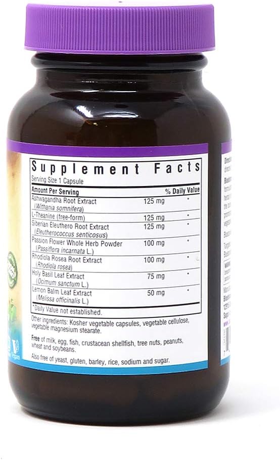 Bluebonnet Nutrition Targeted Choice Stress Relief, Whole Food-Based Formula, For Emotional Physical and Mental Stress, Soy-Free, Gluten-Free, Kosher, Non-GMO, Dairy-Free, Vegan, 30 Vegetable Capsules: Health & Personal Care