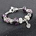 CHOKER Silver Plated Snake Chain Charm Bracelets Crystal Beads Bracelet for Women