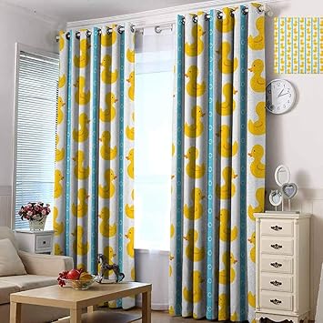 Amazon Com Hengshu Rubber Duck 99 Blackout Curtains Yellow