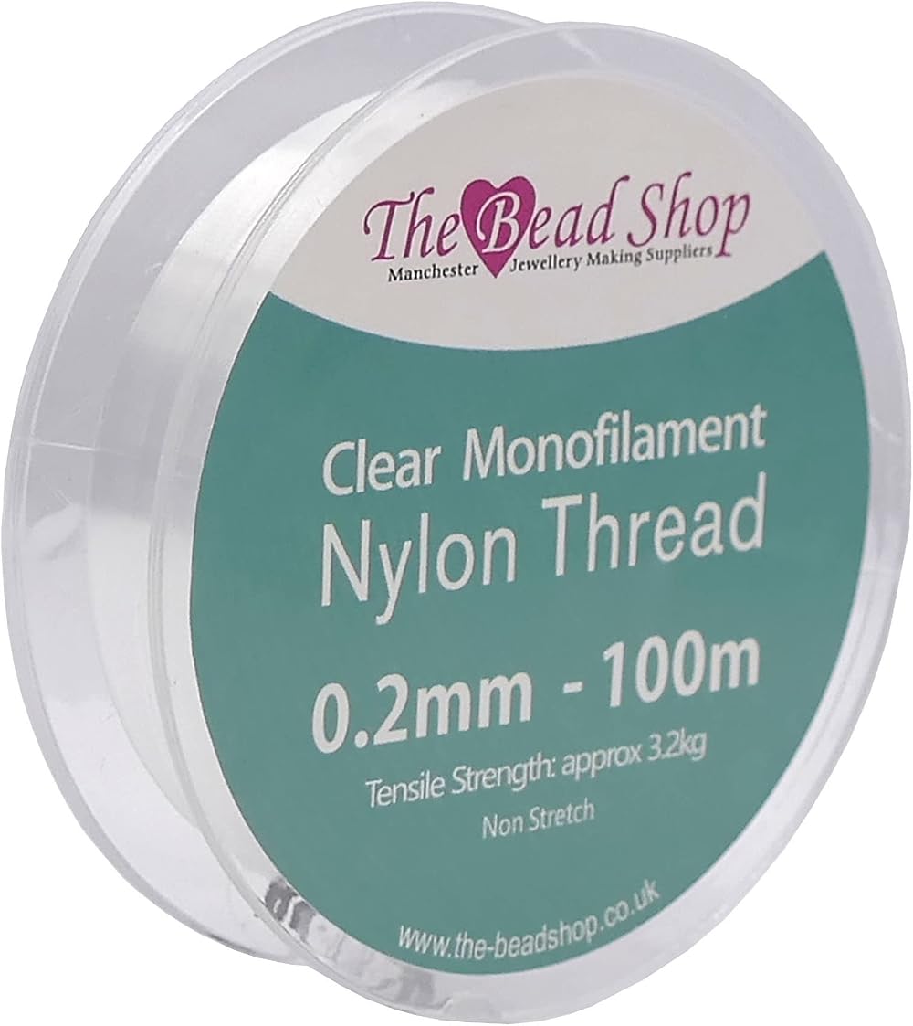 The Bead Shop Clear Nylon Thread 0.2mm 100m Invisible String 3.2kg