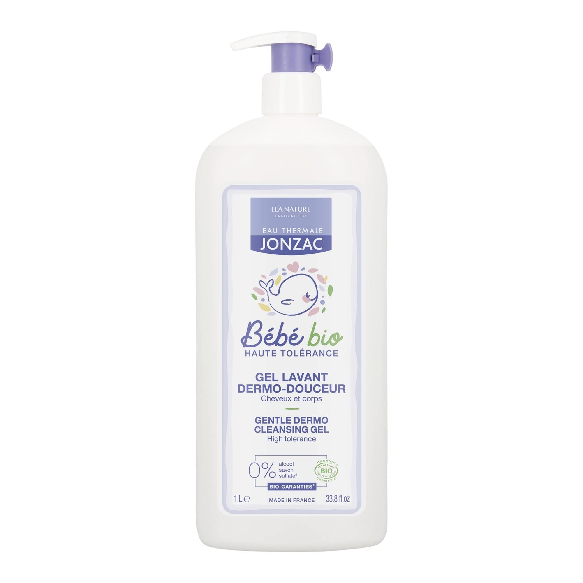 EAU THERMALE JONZAC – Organic Baby WASH – 2-in-1 Bébé Bio Gentle Dermo Hair & Body Cleansing Gel – Hypoallergenic Baby Body Wash – Sulphate-Free, Soap-Free, Parabens-Free – 99% Natural