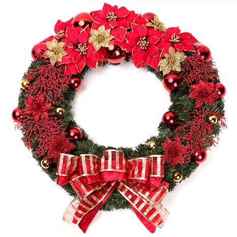 Hysxm 80cm Korean Christmas Flowers Bows Dry Branches Garland