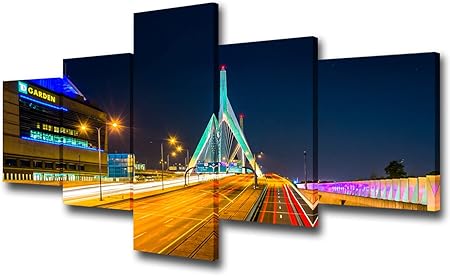 Amazon.com: 5 Piece Canvas Wall Art The TD Garden Boston Bruins Stadium