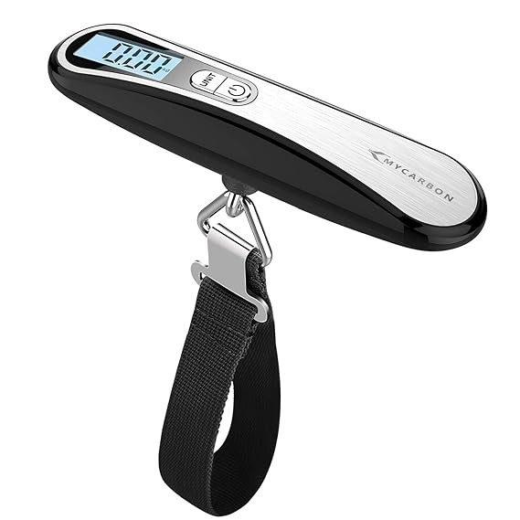 Digitale Kofferwaage MYCARBON Gepäckwaage Analog für Reisekoffer Küche Angeln