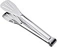 TRUSBER Kitchen Tongs, Stainless Steel Food Serving Tongs, 9.45 Inches Serving Utensils Perfect for Frying Cooking Grilling BBQ Salad Buffet Steak Toast Bread Pastry Sandwich (Silver)