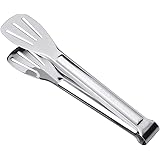 TRUSBER Kitchen Tongs, Stainless Steel Food Serving Tongs, 9.45 Inches Serving Utensils Perfect for Frying Cooking Grilling B