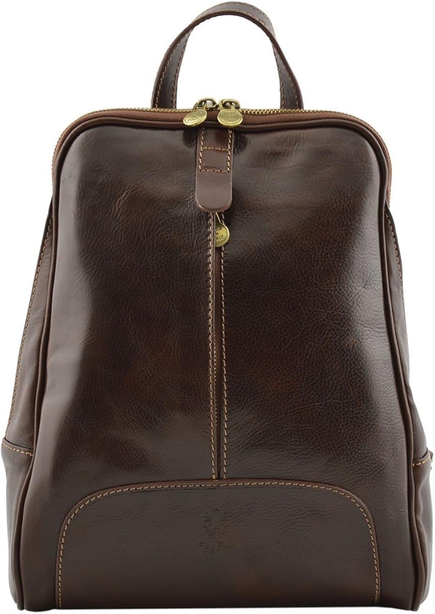 Made In Italy Genuine Leather Woman Backpack Color Dark Brown Tuscan Leather Backpack Amazon