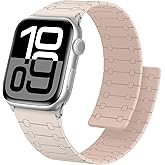 Anlinser Compatible with Apple Watch Band 42mm 41mm 40mm 38mm for Women Men, Double Side Reversible Magnetic Strap for iWatch Series 11/10/9/8/7-1 SE (Starlight/Pink)