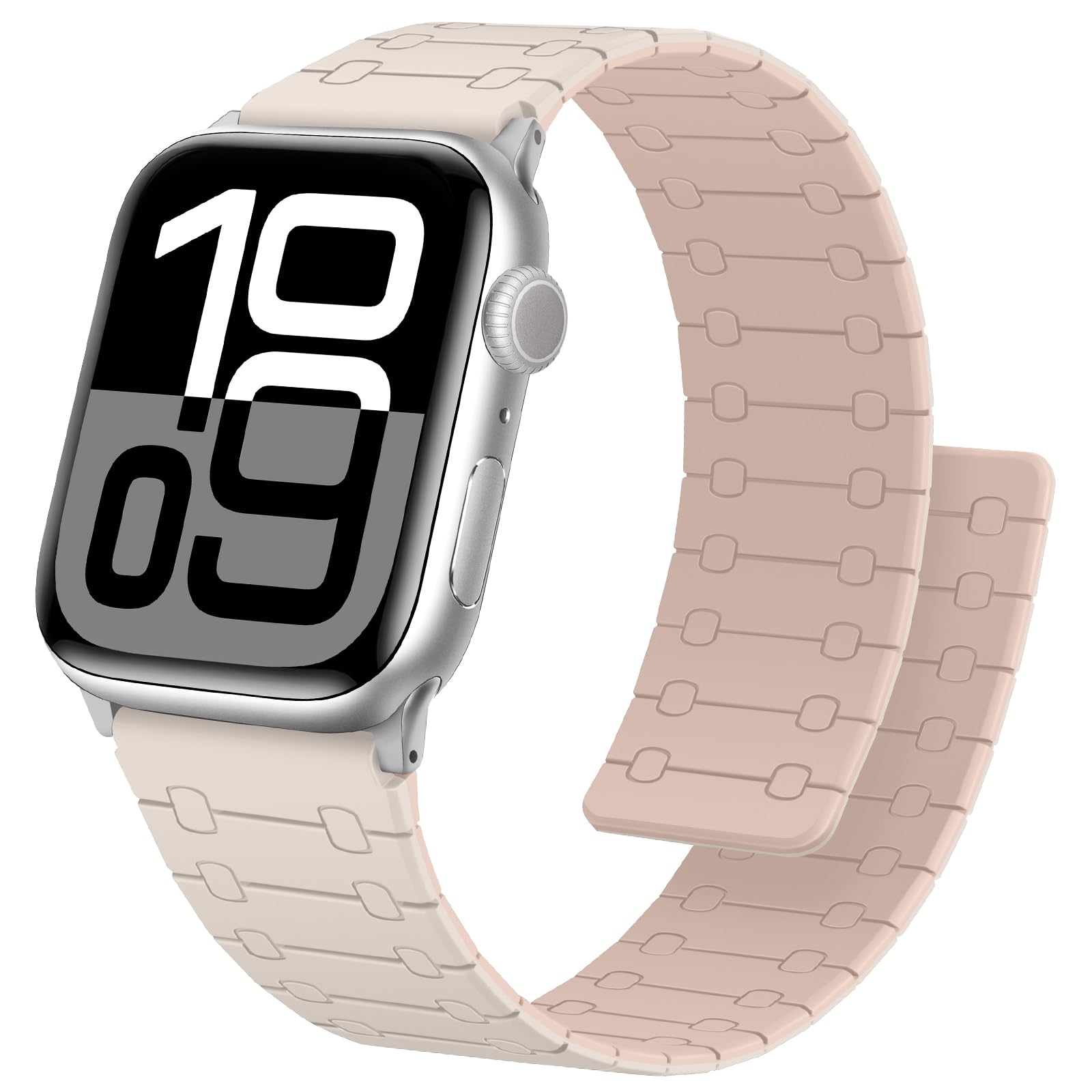 Photo 1 of Anlinser Compatible with Apple Watch Band 42mm 41mm 40mm 38mm for Women Men, Double Side Reversible Magnetic Strap for iWatch Series 11/10/9/8/7-1 SE (Starlight/Pink)