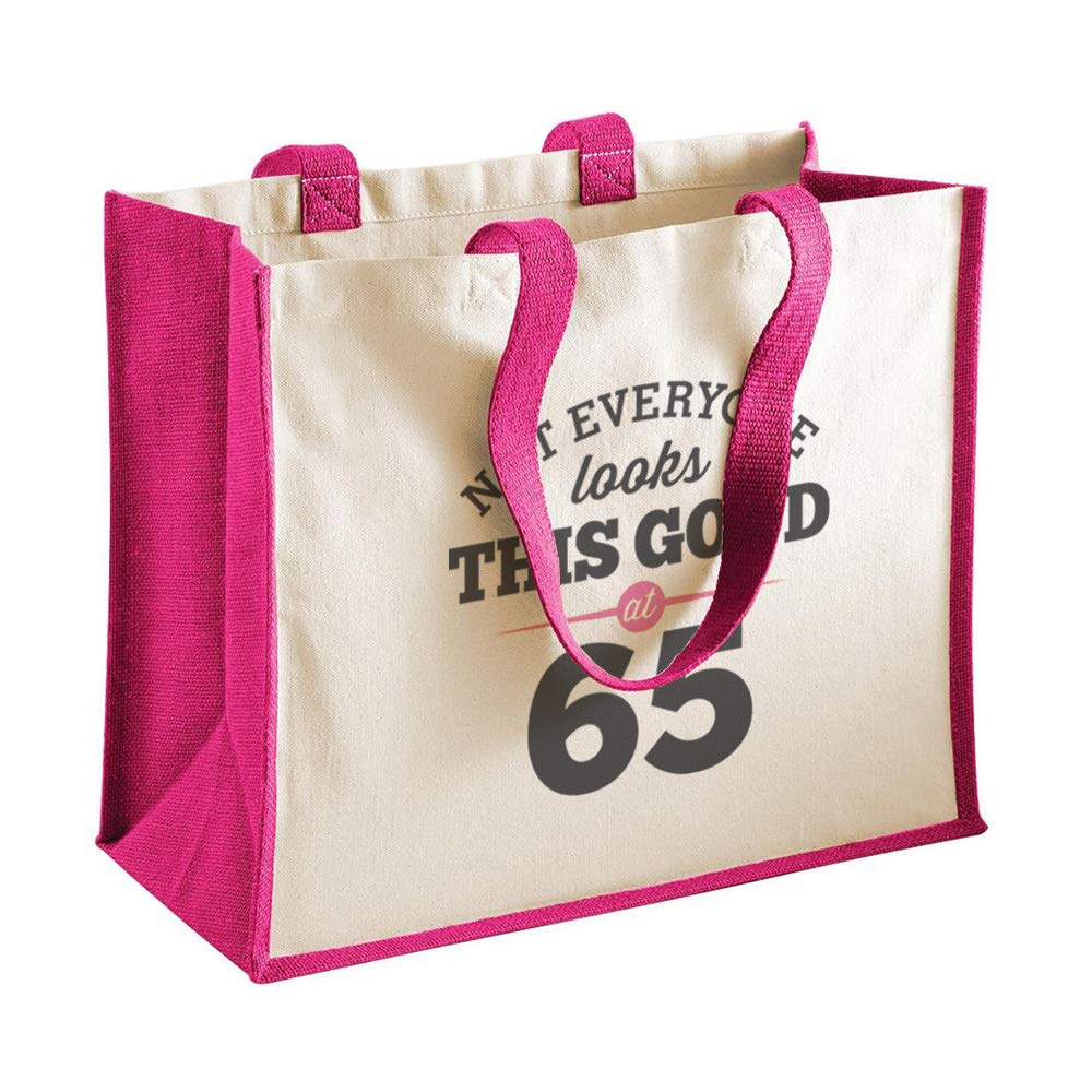 65th Birthday Keepsake - Funny Gift Idea for Women - Ladies Tote Bag Present - Looking Good Gift in Pink