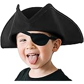 HOMELEX Pirate Hat for Kids Colonial Tricorn Halloween Adult Revolutionary war Costume Accessory