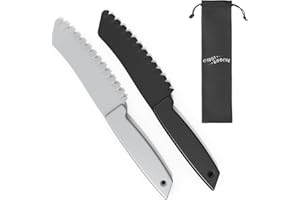 2pcs Plastic Knife for Nonstick Pans lettuce knife with serrated Blade Plastic Knife Set for Cutting Fruits, Veggies and Brea