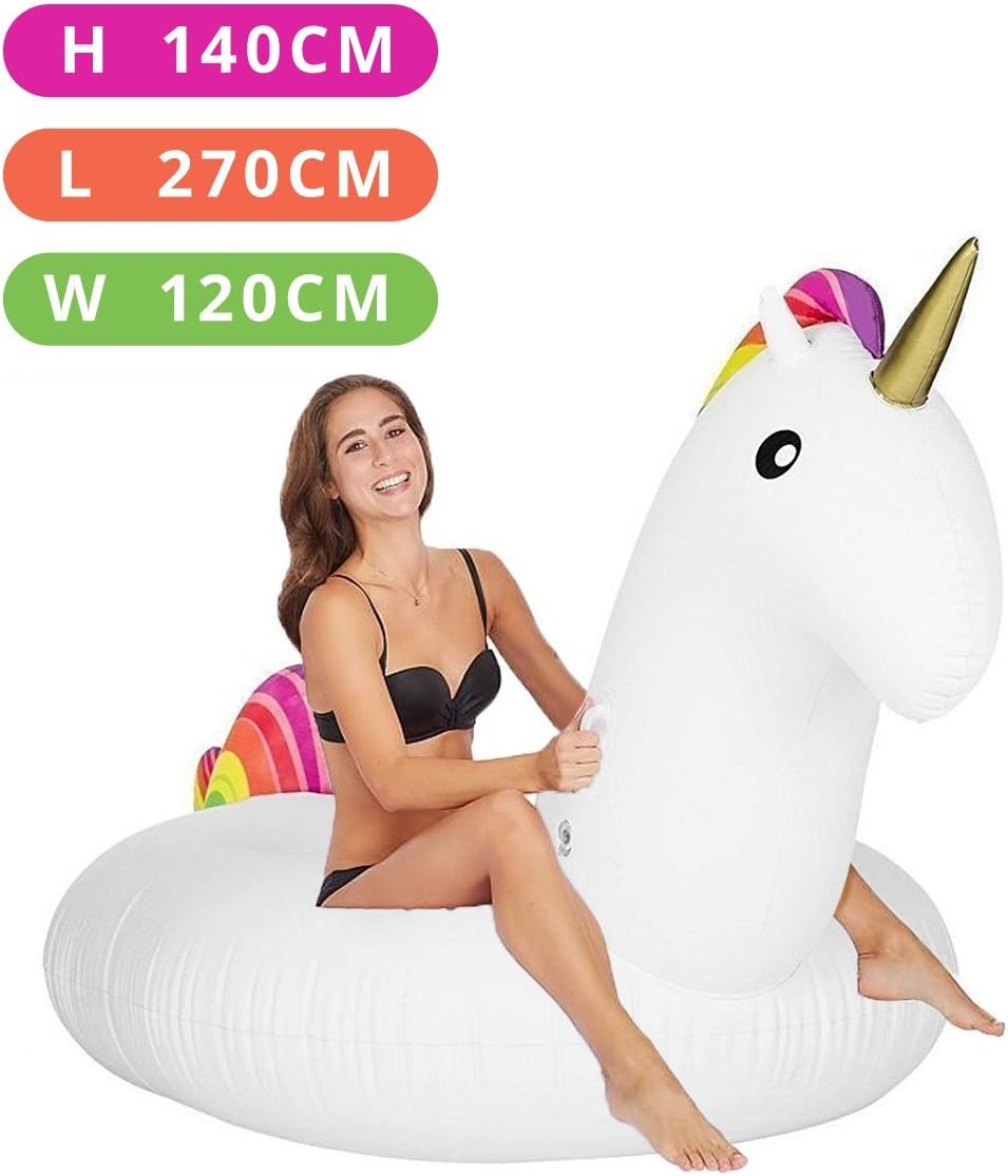 Giant 8FT Inflatable Unicorn Pool Float, Quick Inflation for Beach Holiday Leisure Active
