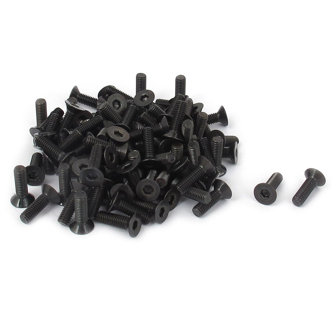 Sourcingmap M3 X 10mm Metric Hex Socket Countersunk Head Screw Bolts Black 100PCS
