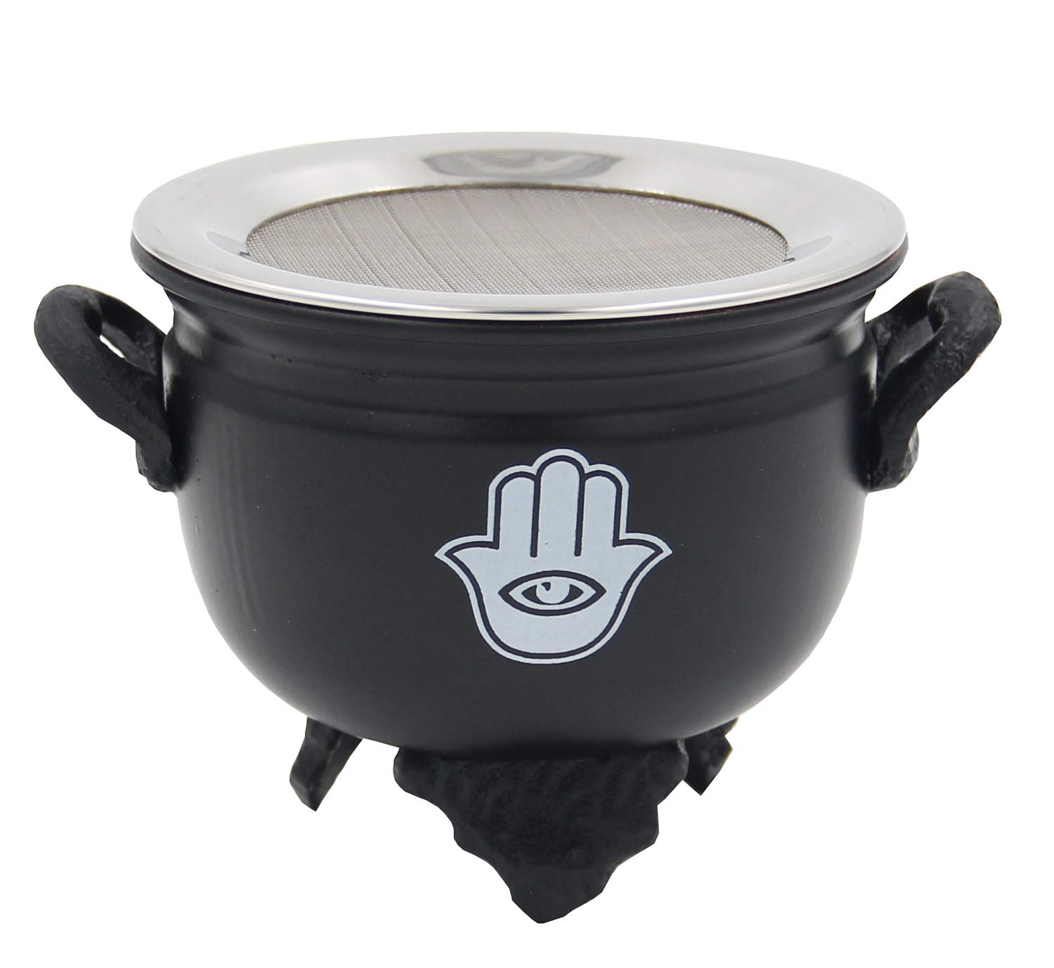 Dharmaobjects Large Metal Charcoal Screen Incense Burner (Fatima Hand)