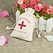 vLoveLife 10pcs Wedding Party Favor Bags 4x6 inch RED GLITTER CROSS Bachelorette Hangover Kit Bags Recovery Kit Bags Survival Kit Bags Cotton Muslin Drawstring Bag