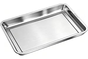 Baking Sheet, Metal Tray Stainless Steel, Cookie Sheets for Baking Pans for Oven Tray for Cake, Cookie, Fruits and Vegetables