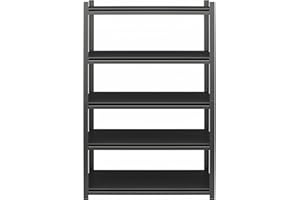 SystemBuild Evolution Rack-Tite 5-Shelf Toolless Steel Garage Storage Shelving Unit, Pewter Gray with Black Shelves