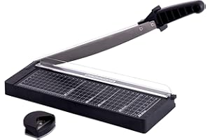 TIANSE Paper Trimmer 12'' 8 to 12 Sheet Capacity Paper Cutter Guillotine with Safety Blade Lock Heavy Duty Plastic Base Paper