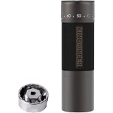 【Iron Gray】KINGrinder K7 Manual Coffee Grinder Bent Handle Stainless Burr | Supports grind settings for various brewing methods such as pour-over, French press, and AeroPress