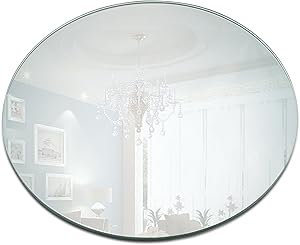 Light In The Dark Round Mirror Candle Plate Set - Box of 12 Mirror Trays - 12 inch Diameter with Beveled Edge - Perfect for Table Wedding Centerpieces, Party Decor, Crafts