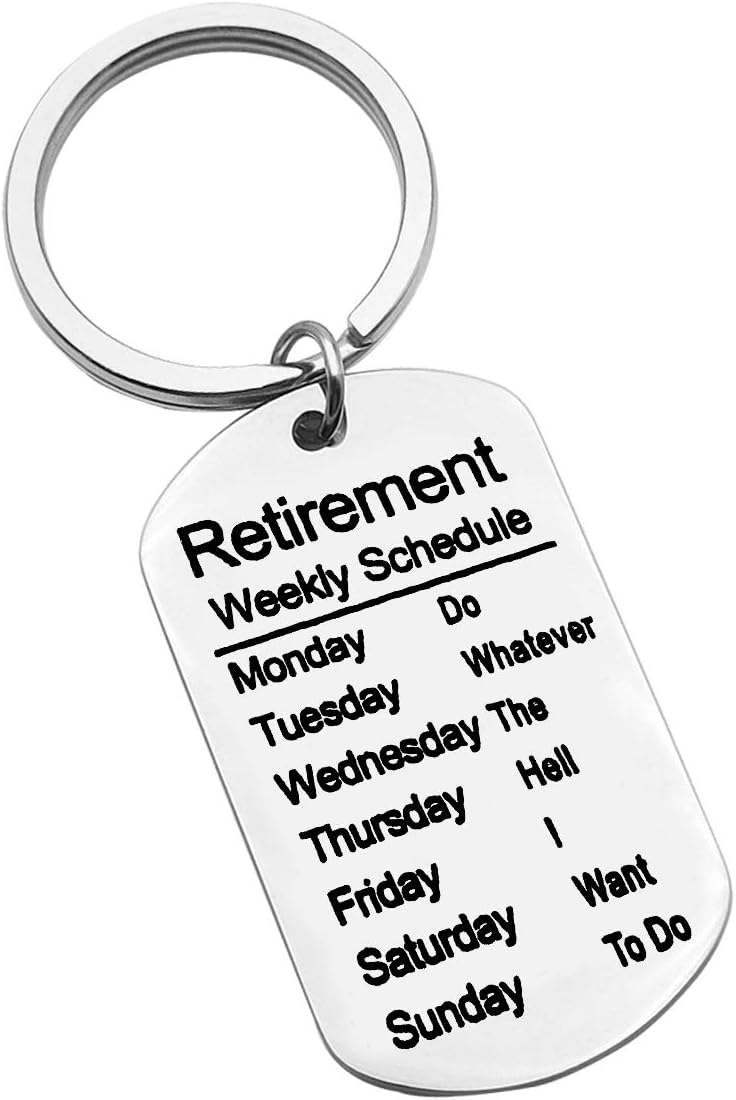 Baipilu Funny Coworker Leaving Gift Retirement Gifts Keyring Keychain For Boss Staff Coworker Employee Office Gift for Retired Men Goodbye Gifts for Men Women Christmas Birthday Gift