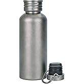 20.3oz Titanium Sports Water Bottle with Lid, Wide Mouth Leakproof & Reusable, Lightweight Sports Drinking Bottle for Camping, Hiking, Cycling and Outdoor Activities