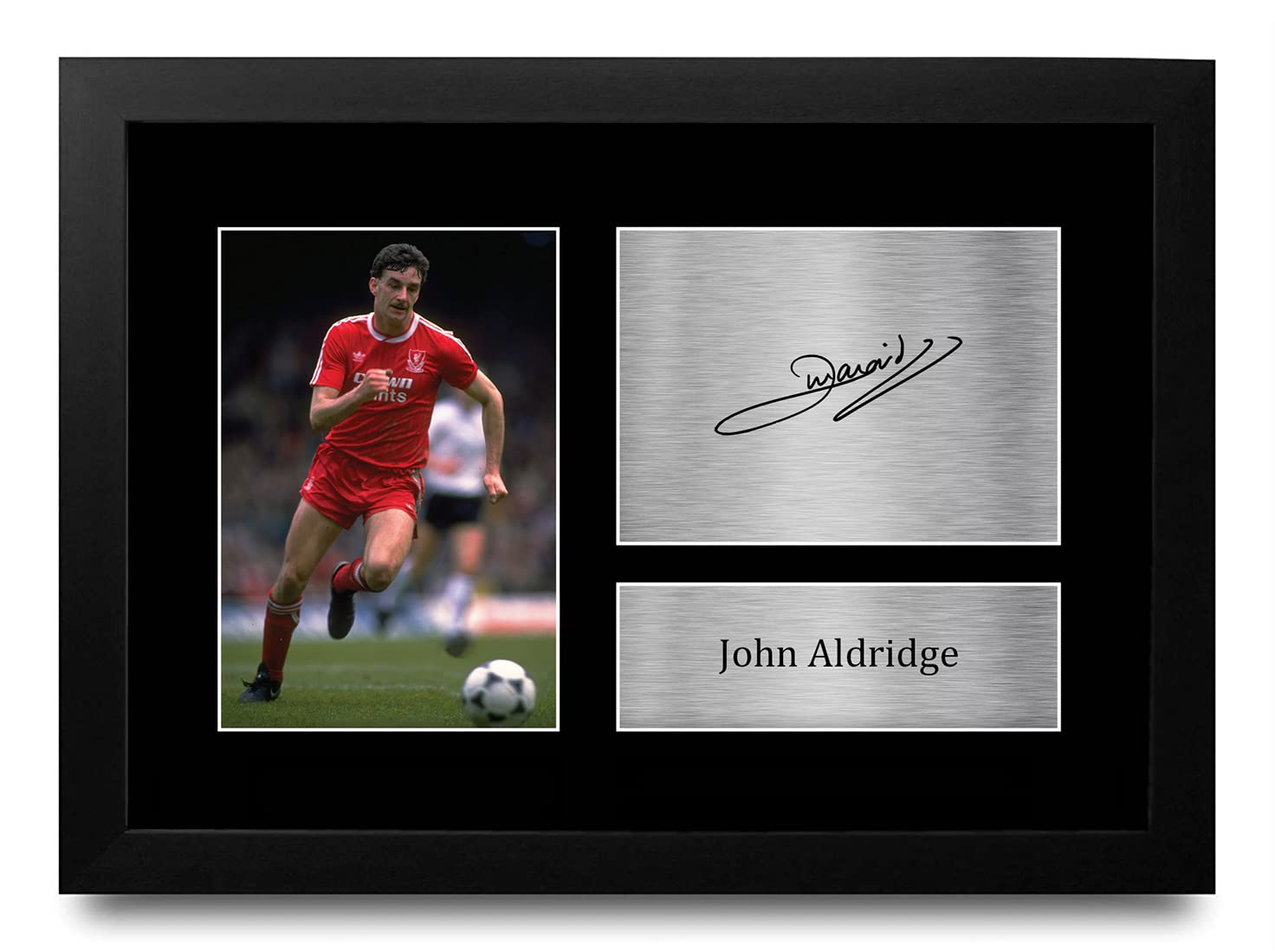 HWC Trading FR A4 John Aldridge Liverpool Gifts Printed Signed Autograph Picture for Football Fans and Supporters - A4 Framed