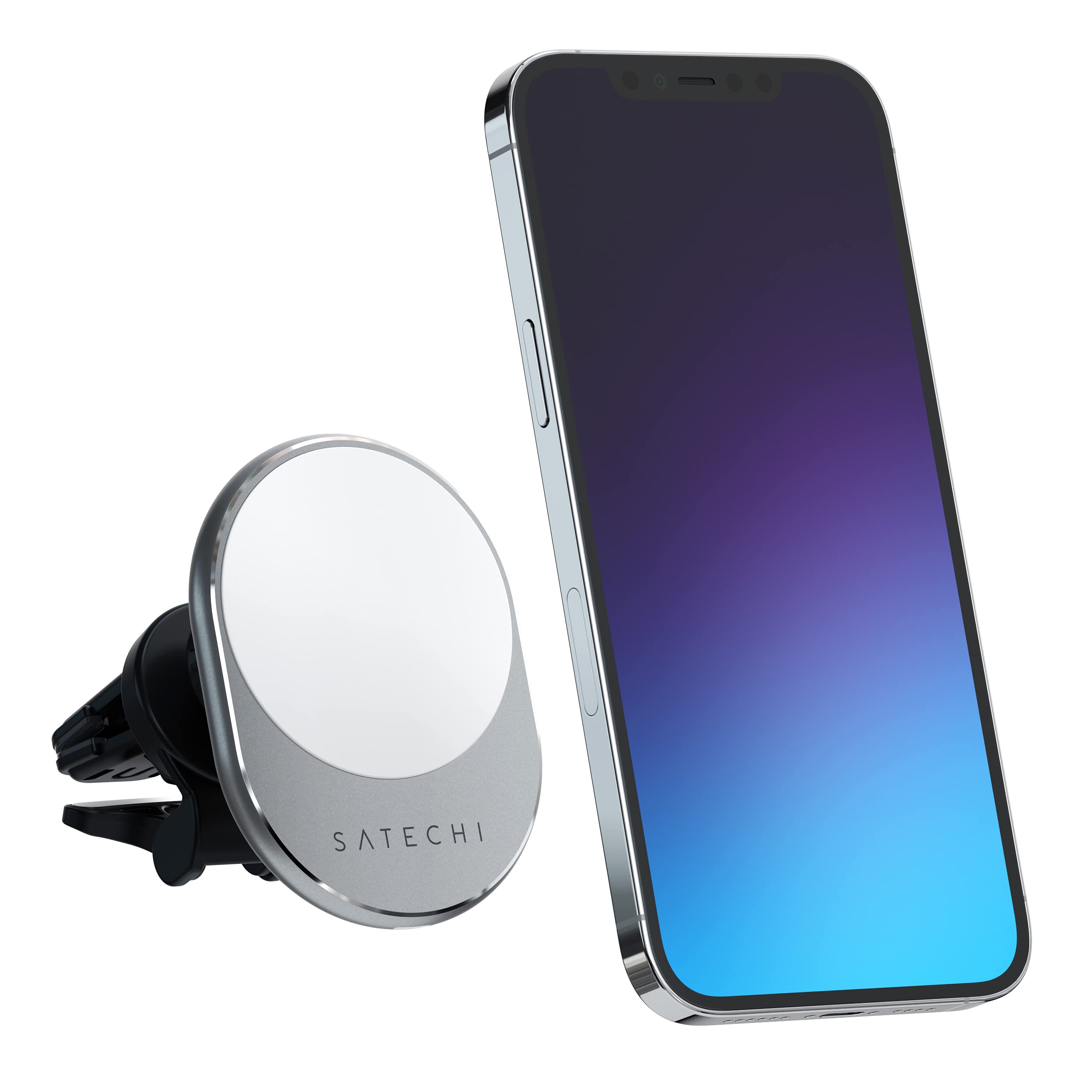 SATECHI Magnetic Wireless Car Charger (Qi Wireless Charging) 7.5W Air Vent Mount - Compatible with iPhone 17, 16, 15 to 12 Series and More