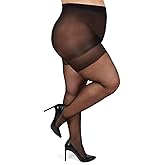 MeMoi Plus Size Curvy Control Top Pantyhose for Women, Comfortable Silky Sheer Pantyhose, Lightweight Womens Stockings
