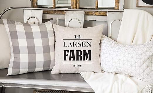 Amazon Com Qualtry Personalized Family Farm Pillow Cover Home