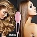 Hair straightener,PrettyQueen Professional Detangling Hair Brush Hair Styling Comb Digital Anti Static Anti-Scald Ceramic Heating Iron Pink Hair Massage Straightening Irons