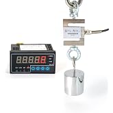 Load Cell Sensor with Indicator Display,S Type Test Tension and Compression Force Weight Pressure Scale Sensor,with 2PCS Hanging Ring,Units: Kilogram, gram, kN, ton Two Sets of Relay Outputs (0-5KG)