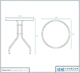 Harbour Housewares Round Glass Top Garden Table 60x60cm Black Frame view 5