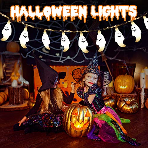 HueLiv-Halloween-Decorations-20FT-60-LED-Orange-Pumpkin-String-Lights-White-Ghost-Holiday-Lights-for-Battery-Operated-for-Indoor-Outdoor-Decor-Patio-Garden-Gate-Yard-Great-Gift-for-Halloween
