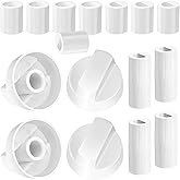 KINYFY 4 Pack White Control Knobs Replacement with 12 Adapters, Stove Knobs Replacements, Universal Control Knobs for Oven Stove Range