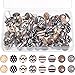 Creative Fashion Push Pins Decorative Thumbtacks for Wall Maps, Photos, Bulletin Board or Cork Boards, 8 Different Patterns, 80 Pieces (Brown)