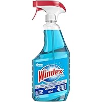 Windex Original Blue Glass and Window Cleaner, Bottles Made from 100% Recycled Plastic, 765mL