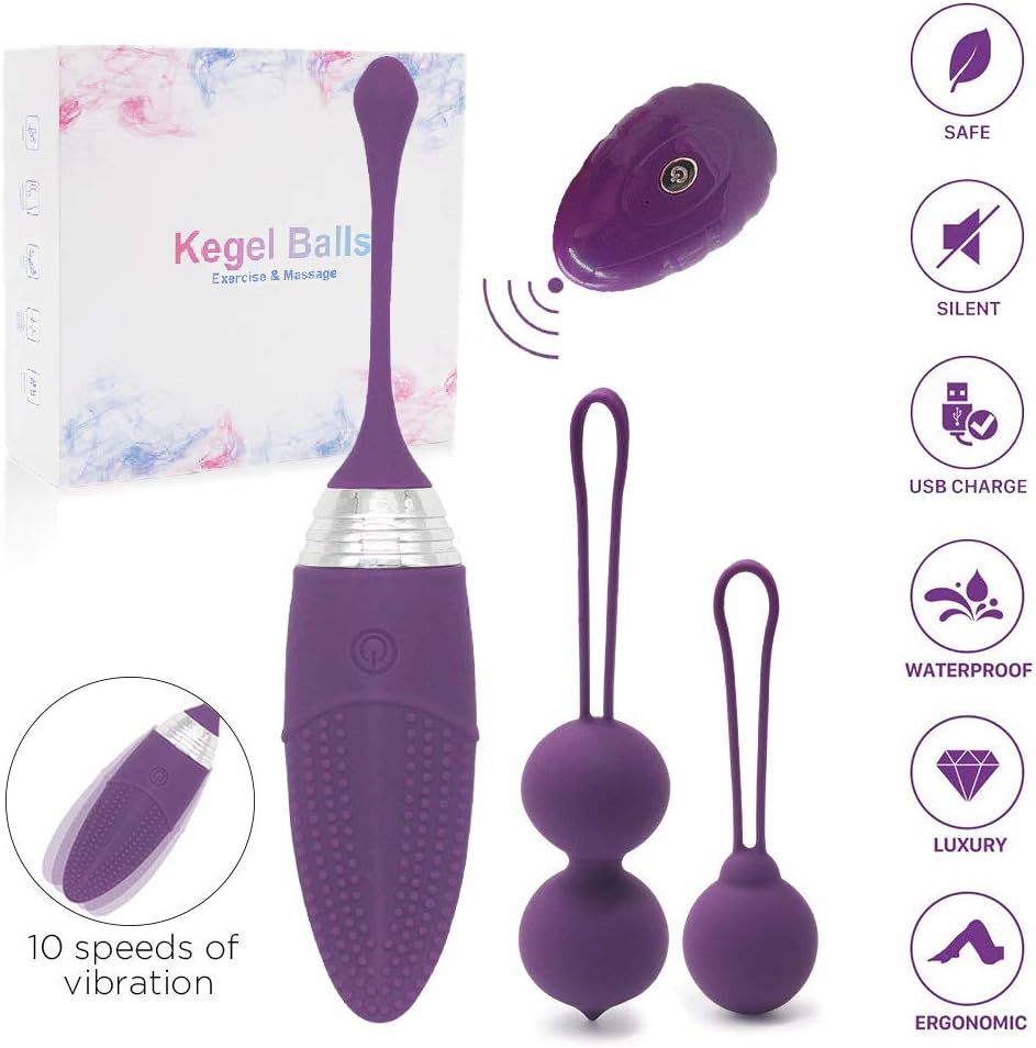 3 in 2 Exercise Ball Wireless Remote Control Pleasure Control Kit- Floor Tightening Exercises Strengthening Device
