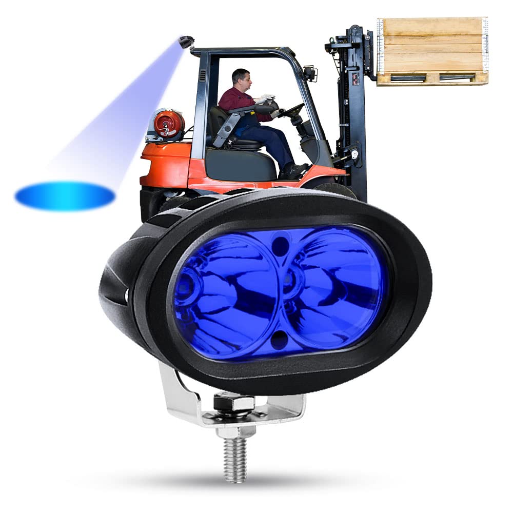 1PC Forklift Safety Lights,Motorcycle LED Spot Beam Driving Work Lights 12V/24V Blue Waterproof for Cars Truck Off Road 4X4 ATV
