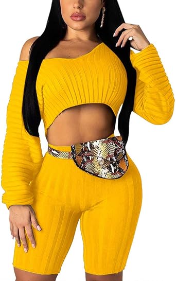 yellow two piece outfits