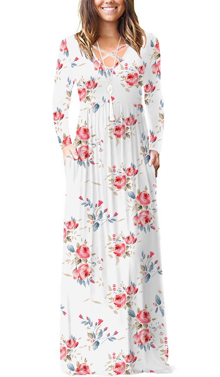Lilbetter Womens Long Sleeve Loose Plain Maxi Dresses Casual Long |  Desertcart Mauritius